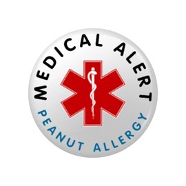 Peanut Allergy Medical Alert Badge - Essential for Hidden Disability Lanyards, Medical Alert Bracelets for Men & Women, Medical ID Cards, and Name Badges with Pin; Medical Alert Accessories.
