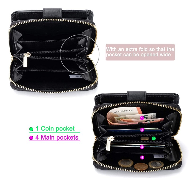 CALIYO Women's Purse Made of Smooth and Soft Synthetic Leather,