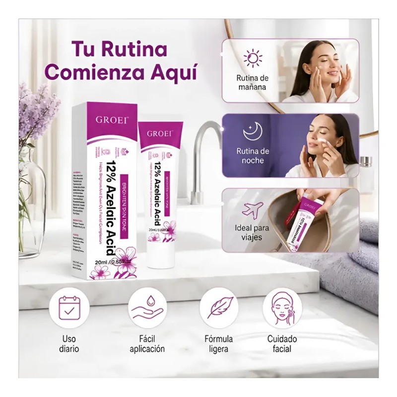 Crema Ácido Azelaico 12% Contra Acné Manchas Del Rostro