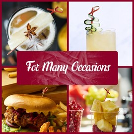 BambooMN 3.5" Tea Knot Knotted Bamboo Cocktails Hors D'oeuvres Fruit Sandwich Skewers Picks for Catered Events, Holiday's, Restaurants or Buffet Party Supplies, 200 Pieces