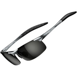 ATTCL Men's Sports Polarized Sunglasses For Driver Golf Fishing Unbreakable Metal Frame 8177 Grey