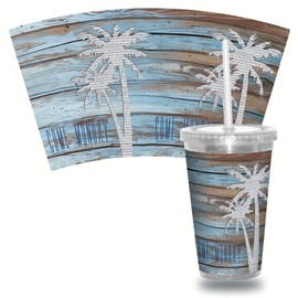 Rico Industries Margaritaville MONDAY10 16oz Clear Tumbler W/Straw - Team Colored Travel Tumbler for Margaritaville - Keeps Drinks Cold or Hot