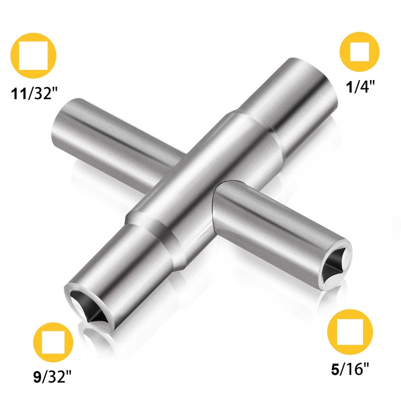 Hanpex 4 Way Sillcock Key Wrench Set, Multi-functional Utilities Water