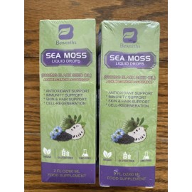 B Beworths 2X 60ML Sea Moss - 5000mg Black Seed Oil Liquid Drops - Vegan - Gluten Free