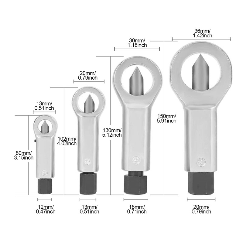 4PCS Nut Splitter Tool, Metal Heavy Duty Nut Splitter Breaker