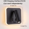 AIRTWESD USB Charging Port Wall Wash Light Black Bed LED