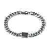 Oliver Navy Stainless Steel 8mm Cuban Link Chain With Black