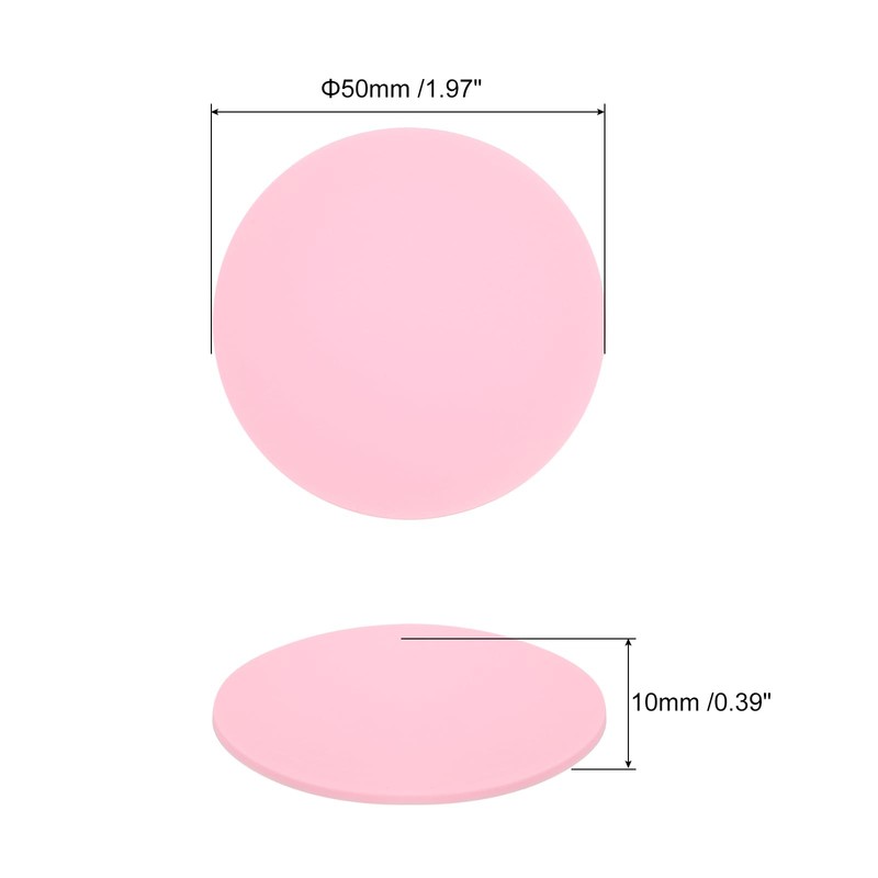 uxcell 4Pcs Door Stopper Wall Protector, 50mm/2" Pink Self Adhesive