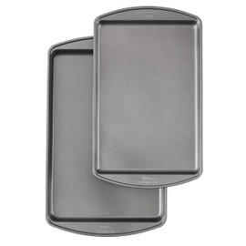 Wilton Perfect Results Premium Non-Stick Bakeware Cookie Baking Sheets Set, 2-Piece, Steel