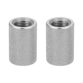 sourcing map 2 Pcs M14 Flat Knurled Thumb Nuts, 304 Stainless Steel Flat Head Diamond Knurled Through Hole Lock Adjusting Nuts Fasteners for Electronic, Machine, D20 x H30mm