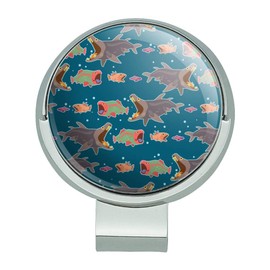 GRAPHICS & MORE Fish Eat Fish Food Chain Pattern Golf Hat Clip with Magnetic Ball Marker