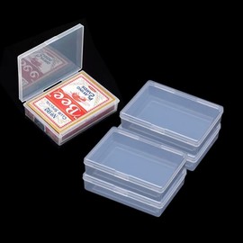 4PCS Playing Card Deck Cases Clear Plastic Gaming Game Card Holder Organizer, Snaps Closed Clear Card Box, Plastic Card Storage Box, Empty Trading Card Storage Box ,Internal Size 3.6 x 2.6 x 0.8 inch(NO CARDS)