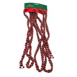 Kurt Adler 9-Foot Red and Gold Bead Twisted Garland