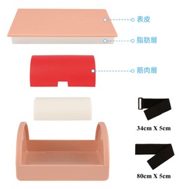 Medarchitect Muscle Injection Practice Training Pad Model,Muscle Injection Practice Kit 3 Layer Skin Injection Simulator Medical Education Practice Tool for Students Nurses Doctors Educational