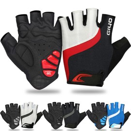 GERZHIUBN Cycling Gloves Padded Bike Bicycle Half Finger Anti-Slip Shock-Absorbing MTB Road Biking Gloves for Men Women