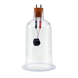 EISCO Bell in Vacuum Experiment - Demonstrate Sound Wave Properties - Acrylic Bell Jar, Rubber Stopper & Lead Plugs, Buzzer - Not Included: Vacuum Plate, Pump, 3-6V DC Power Source