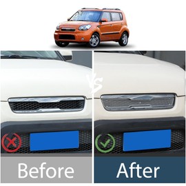 Lcojicep Front Grill Mesh Inserts Trims Front Grille Guard Compatible with Kia Soul 2009-2013，Lower Bumper Mesh Grill Inserts Insect-Proof Net Exterior Accessories (upper part of bumper,Silver)