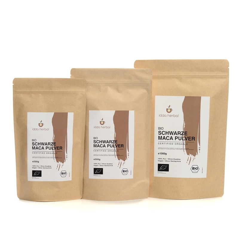Organic Maca Powder Black from Peru (500 g), Ground Black