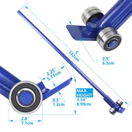 KARRYTON Pry Lever Bar 5T/11000LBS Load Capacity, 5FT Length Steel Handle Prylever Bar with Wheels for Heavy Duty Equipment Handling,Great Hand Tool with Four Industrial Bearings