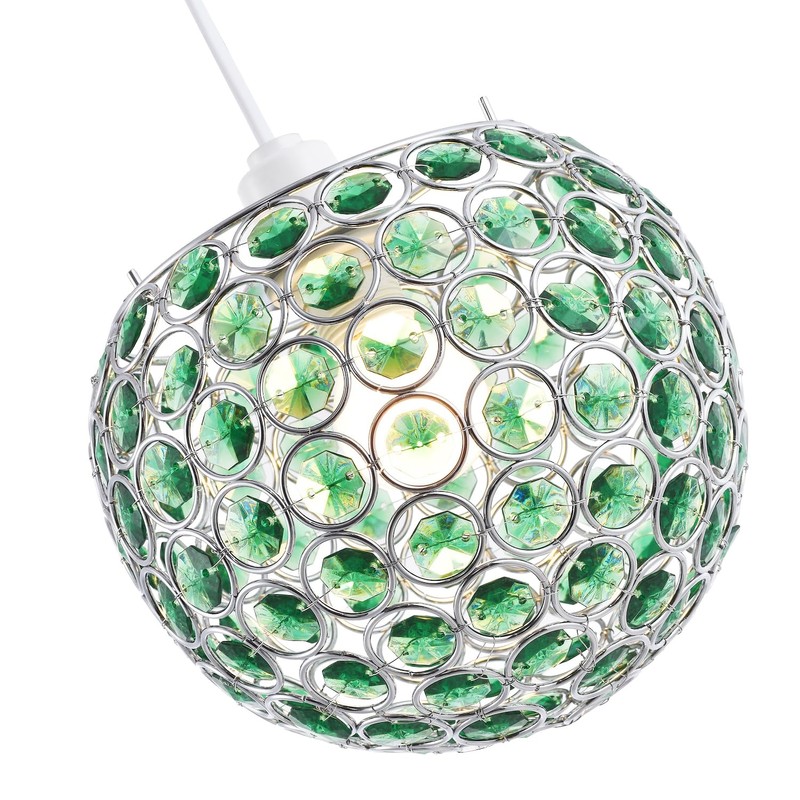 Modern Round Globe Easy Fit Pendant Shade with Small Forest
