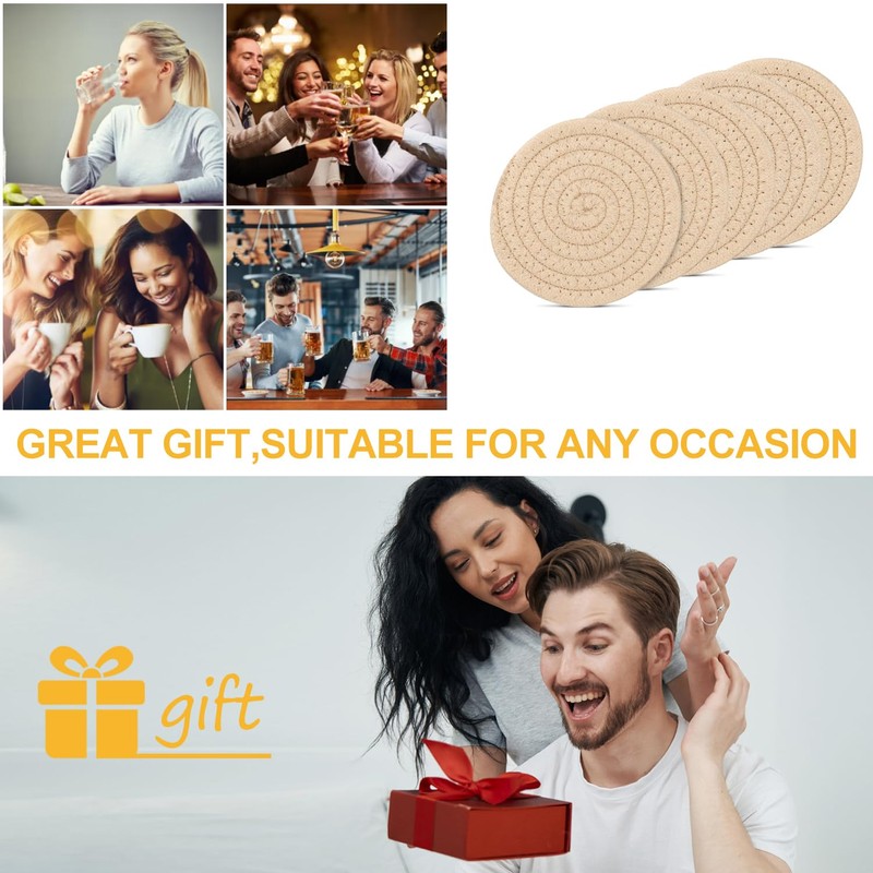 YYGMSS 6 Pcs Coasters Set for Drinks Absorbent Modern Dinning