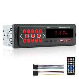 ePathChina Car Audio Bluetooth Single DIN Stereo, 12V LED Car Radio MP3 Player with Hands-Free, Dual USB, Voice Assistant, App Control, Supports FM/MP3/WMA/FLAC/AUX/TF