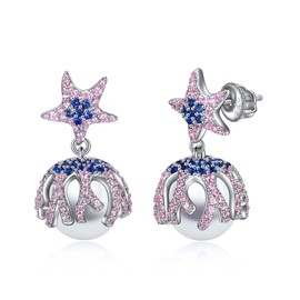 Starfish Earrings Sterling Silver Pearl Starfish Stud Earrings Starfish Jewellery Gifts for Women