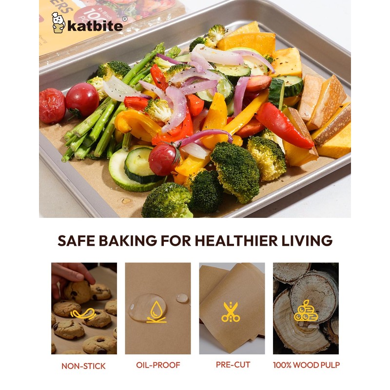 Katbite Air Fryer Disposable Paper Liners 100 Pcs, 9x11 Inch,