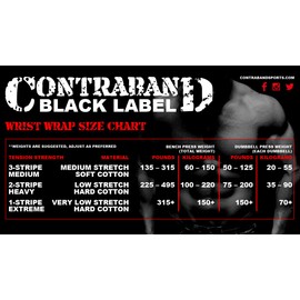 Contraband Black Label 1001 Weight Lifting Wrist Wraps w/ Thumb Loops (PAIR) - Competition Grade Wrist Support USPA Approved for Powerlifting, Bodybuilding, Strongman (36in , EXTREME (WHITE))