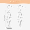 Lusofie Lightning Bolt Earrings Silver Lightning Earrings 80s Punk Flash