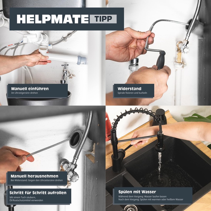 HELPMATE Pipe Cleaning Spiral Diameter 6 mm - 3 m