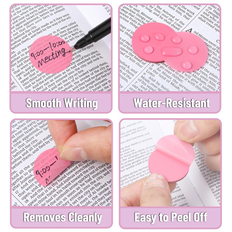 Mr. Pen- Transparent Sticky Note Set, 560Sheets, Colorful, Round Transparent