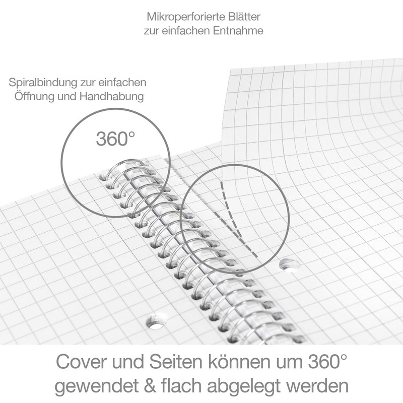 Leitz College Notepad A5 Squared Pack of 5 Notepad with