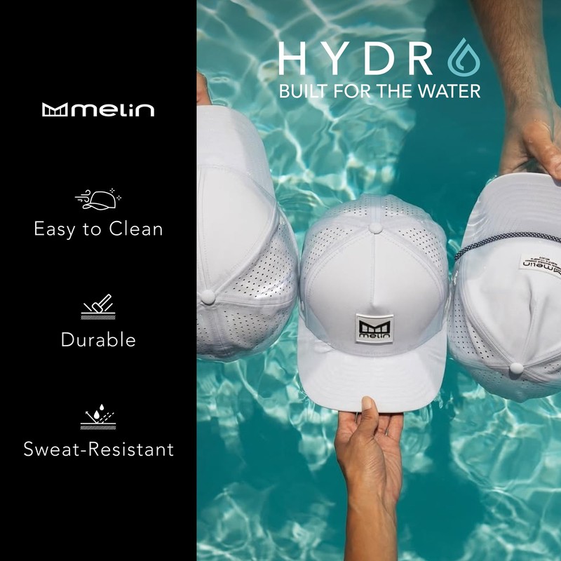 melin A-Game Icon Hydro, Red, Performance Snapback Hat, Water-Resistant Baseball