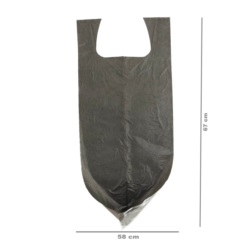 Bin Liners with Carry Handle, Grey, 95% Recycled Material (Grey