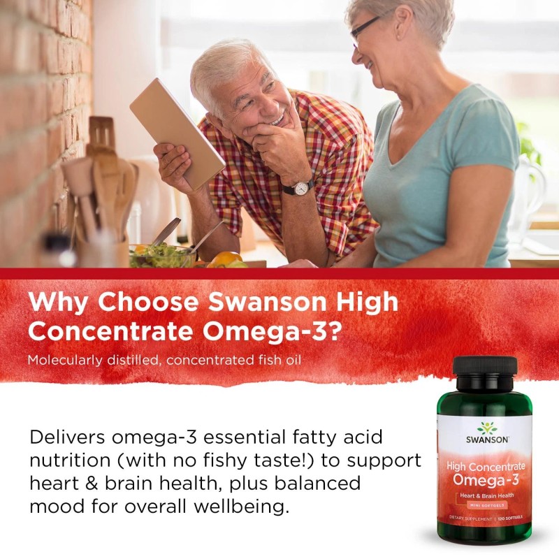 Swanson High Concentrate Omega-3 Fish Oil - 680 mg (120
