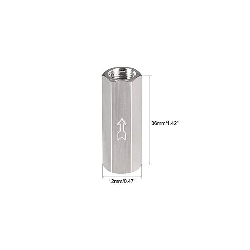 uxcell Nickel-Plated Copper One Way Air Check Valve G 1/8