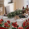 XCHI Poinsettia Cardinal Birds Winter Tablecloth Rectangle Christmas Table Cloth