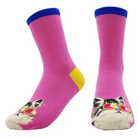 JJMax Women's Sweet Animal Cotton Blend Socks Set One Size Fits All (Cool Sunglasses)