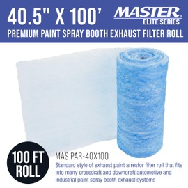Master Elite Premium Paint Spray Booth Exhaust Filter Roll, 40.5" x 100' - 18 Gram Heavy-Duty Fiberglass Paint Arrestor - Captures Traps Overspray Paint Particles in Auto Car Autobody Refinish Booths