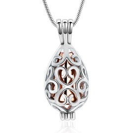 Hollow Jar Urn Necklace for Ashes Forever in my heart Memorial Locket Pendant Cremation Jewelry for Women Men