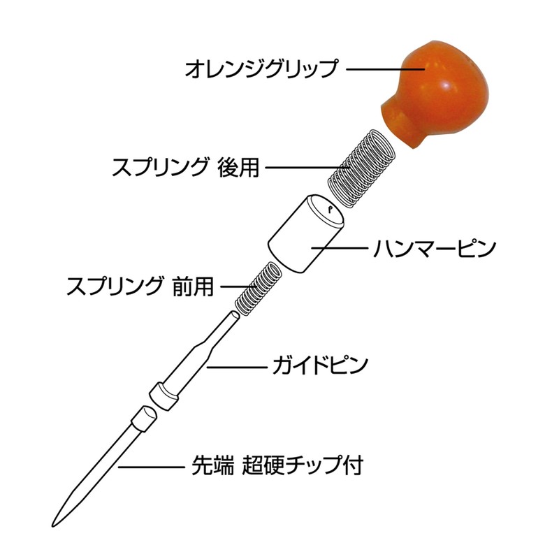Shinwa Sokutei 73992 Auto Punch with Carbide Tip for L