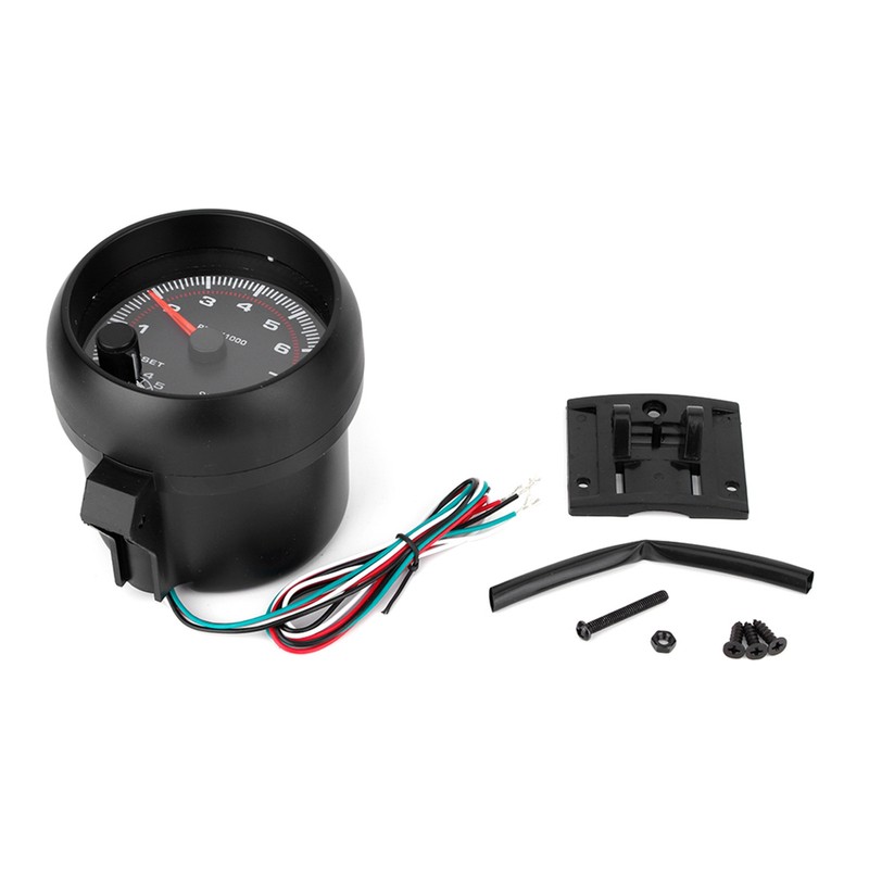 3.75in Black Racing Car Tachometer 0‑8000 RPM 12V Universal Automobile