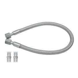 Industrial-Grade Stainless Steel 1/4" Compressor Jumper Hose,20" Length - 1/4" NPT Rotating Fittings, 750°F & 450 PSI