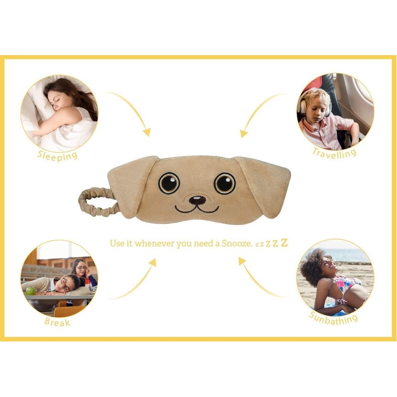 Dog Animal Plush Sleep Eyemask (Golden Labrador Retriever)