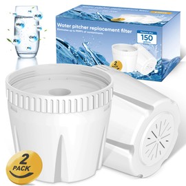 NSF/ANSI 42 Certified Replacement Water Filter Compatible with Epic Water Pitcher/Dispenser, Activated Carbon Rod Filter Media, 150-Gallon Capacity, Reduces Fluoride, Chlorine, Lead, Odors, 2 Pack