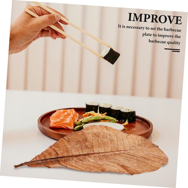 ABOOFAN 20pcs Dried Leaf Sushi Plating Mats Japanese Sashimi Decor