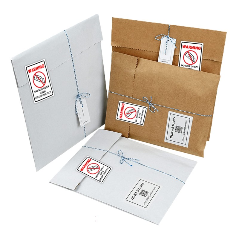 2x3 inch "Do Not Open with Sharp Object" Industrial Warning