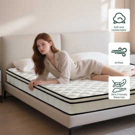 Zyerch 8 Inch Hybrid Mattress Twin Size Mattress with Pocket Springs & Memory Foam Cooling Gel Medium Firm Mattresses in a Box for Kids Adults, Breathable Durable Pressure Relief for Bedroom, RV