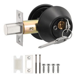 PATIKIL Keyed Alike Double Cylinder Deadbolts, Keyed Entry Door Knob Anti-Theft Exterior Door Hardware for Front Door and Entrance Door, Matte Black
